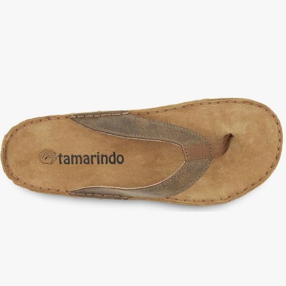 ~Tamarindo Beachcomber Sandal Men\'s Leather Softbed Flip Flop NWOB 9